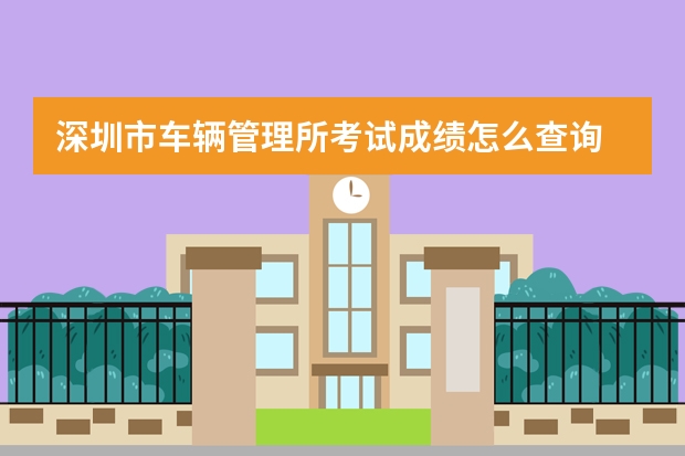 深圳市车辆管理所考试成绩怎么查询